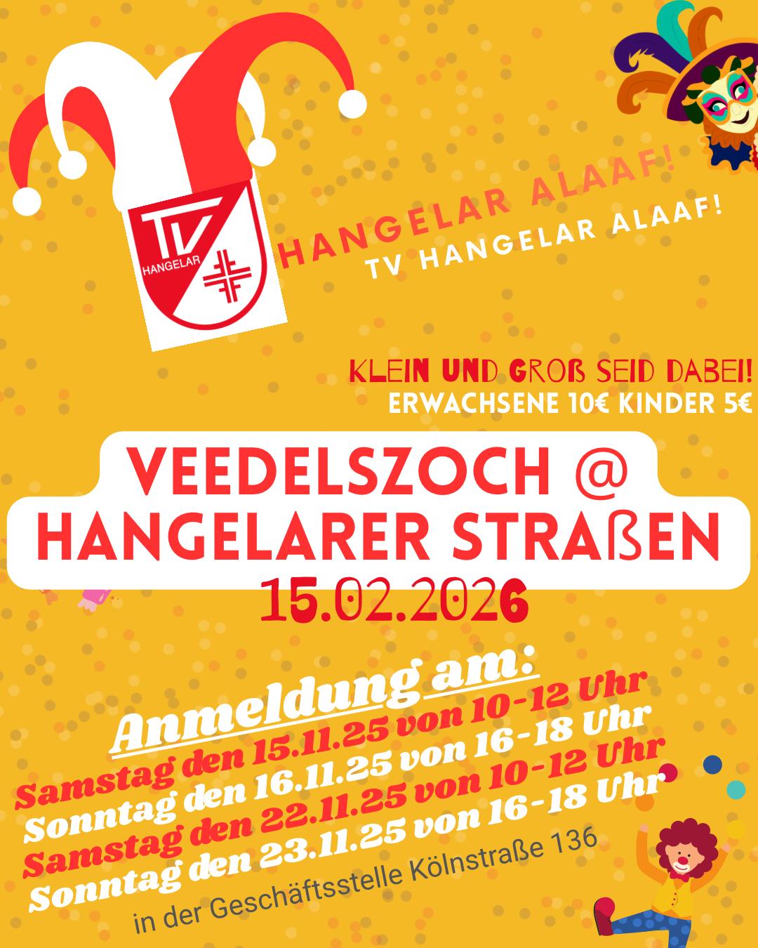 Karnevalsplakat für 2026 Anmeldungstermine